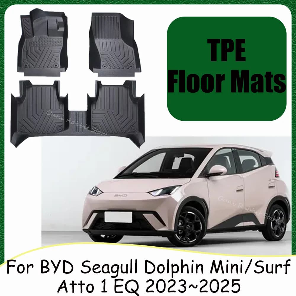 For BYD Seagull Dolphin Mini/Surf Atto 1 EQ 2023 ~ 2025 2024 LHD Auto TPE Car Rugs Resistant to scratch Cards Interior Accessories