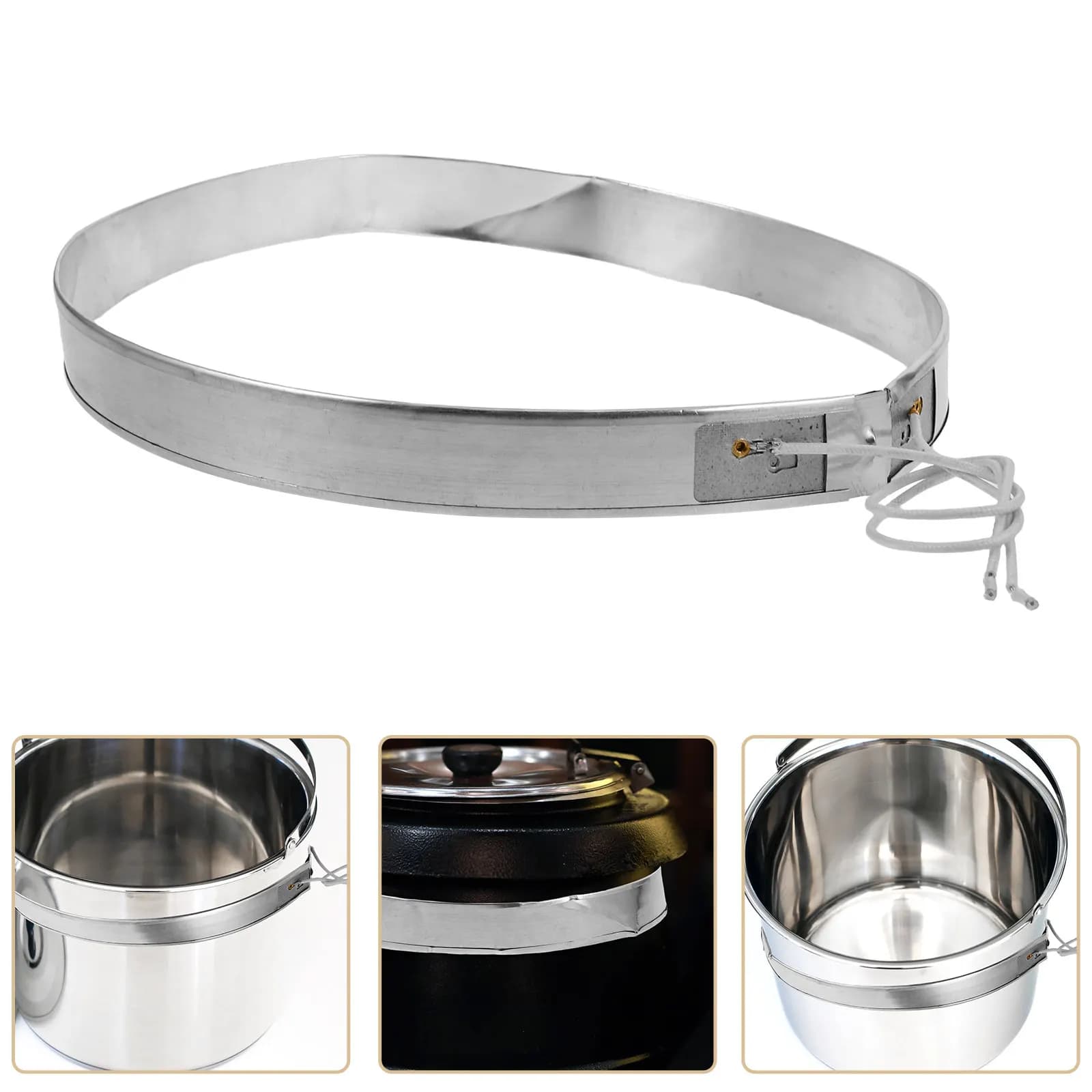 Fornello Elettrico per Zuppa in Acciaio Inox con Anello Riscaldante per Buffet, Ristoranti e Servizi di Ristorazione Commerciale, Mantiene la Zuppa Calda e Pronta
