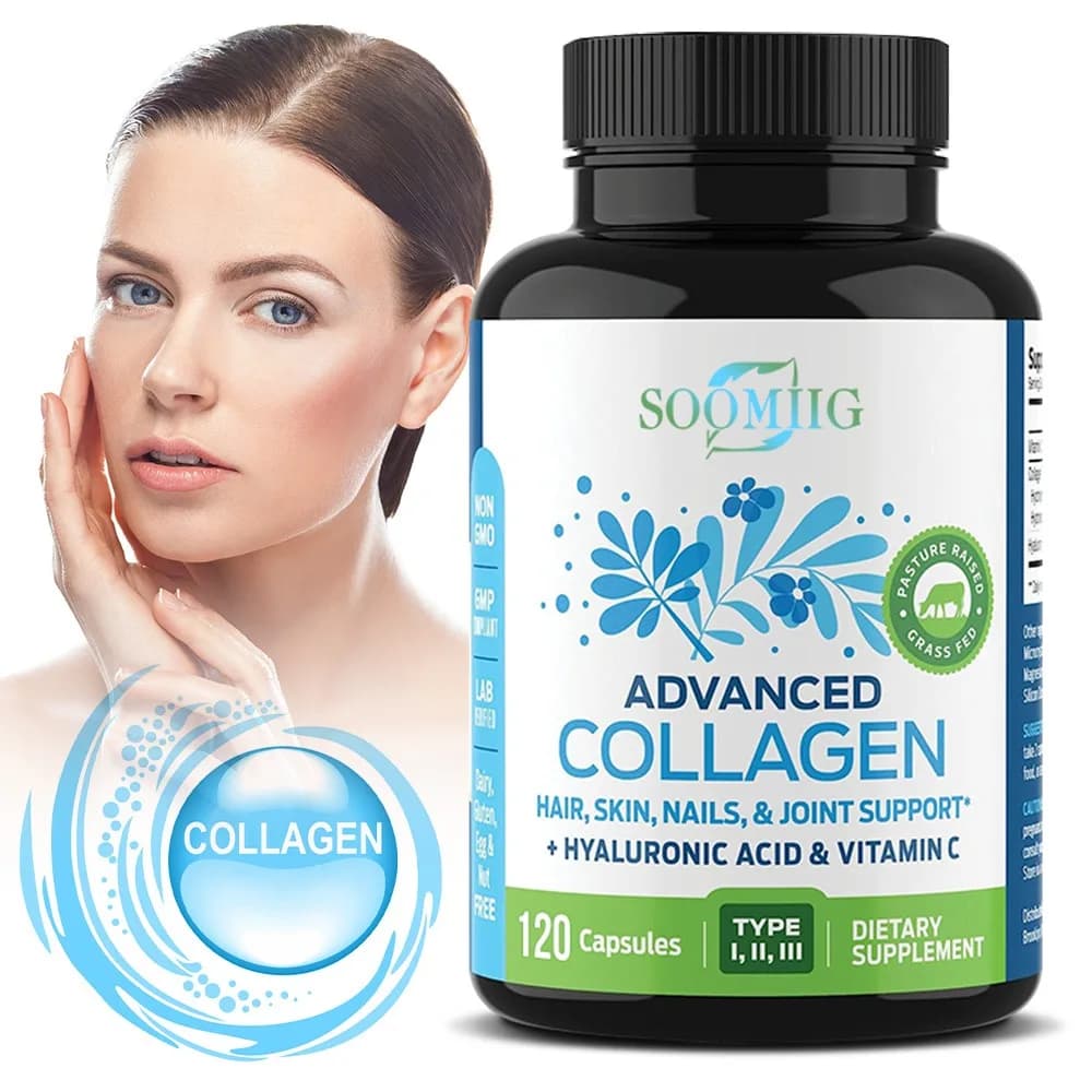 Multi Collagen Capsule with Vitamin C | Hydrolyzed Collagen Supplements for For Skin, Joint Health