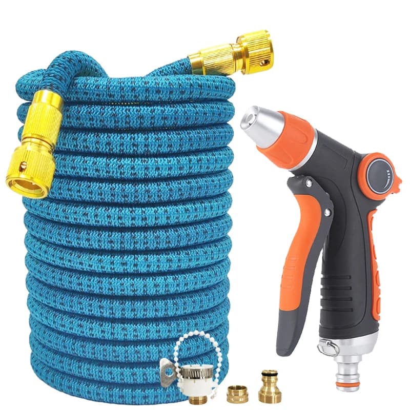 Tubo Avvolgibile da Giardino Espandibile 25FT/125FT ad Alta Pressione con Pistola Regolabile per Lavaggio Auto e Irrigazione Giardino