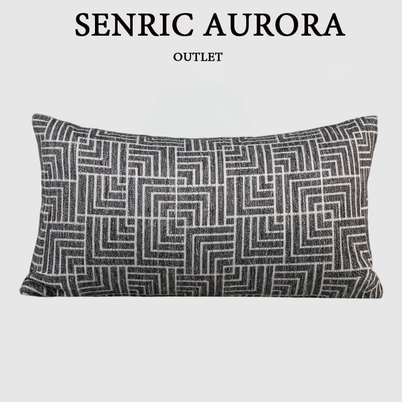 Fodera per cuscino di lusso 30x50 50x50 cm Jiangnan Memory - Federa per cuscino in vita geometrica grigia per divano del soggiorno del letto dell'hotel domestico