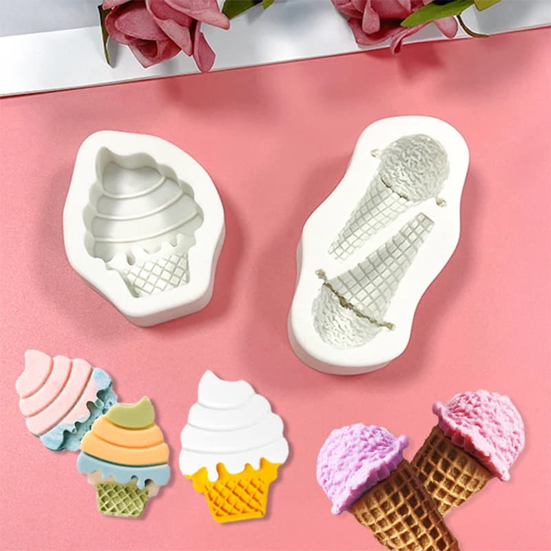Gelato cono gelato stampo in silicone per bambini cartone animato gelato decorazione creativa stampo per caramelle al cioccolato fai da te