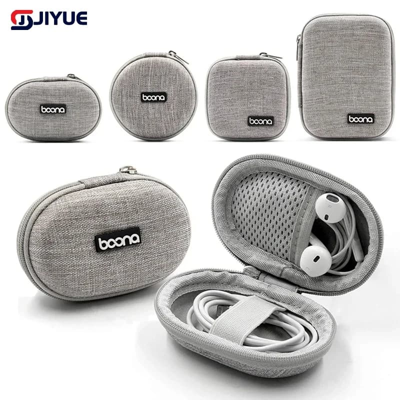 Piccola custodia ovale per auricolari Borsa rigida per organizer per cavi dati con guscio rigido Mini cavo dati USB Caricatore Custodia per stick a U antiurto