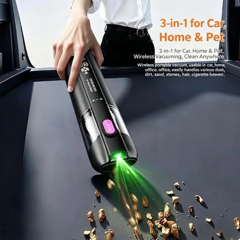 Aspirapolvere flessibile per auto con motore brushless e ricarica rapida tipo C, perfetto per mobili veicoli D7YA