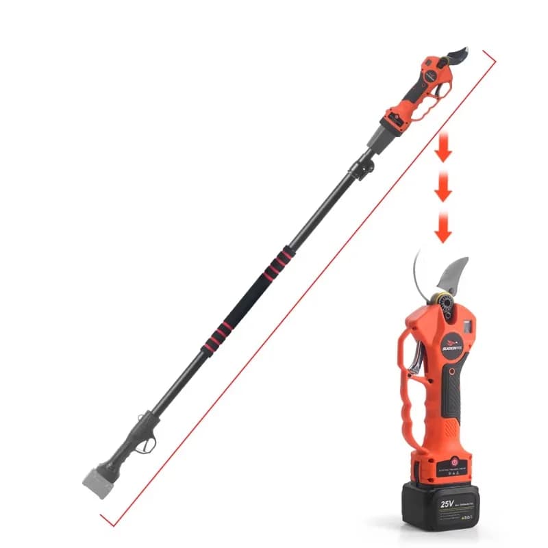 40mm Cordless Electric Pruning Shear With Extension Pole,25V Battery Powered Tree Branch Cutter Pruner