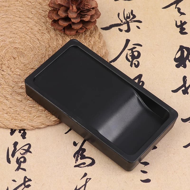 【Nice】Beginner Plastic Ink Stone Set Grinding Inker For Chinese Calligraphy Pine Soot Inkstick Xuan Rice Paper Writing Painting