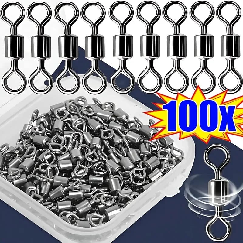 Fishing Rod Bearing Rotating Swivel Stainless Steel Bearing Solid Ring LB Esche Fishing Connector Carp Fishing Equipment