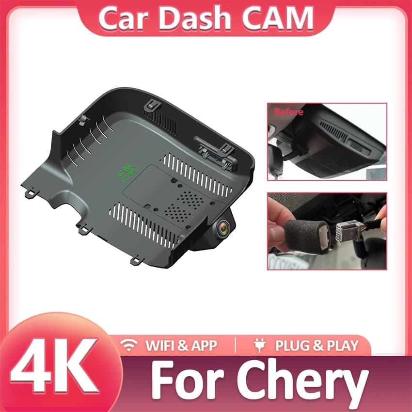 Nuovo! Dashcam WiFi Plug and Play per Auto, Telecamera DVR per Chery Exeed RX Yaoguang Omoda C9 9 2023 2024 2025, Dashcam UHD 4K 2160P