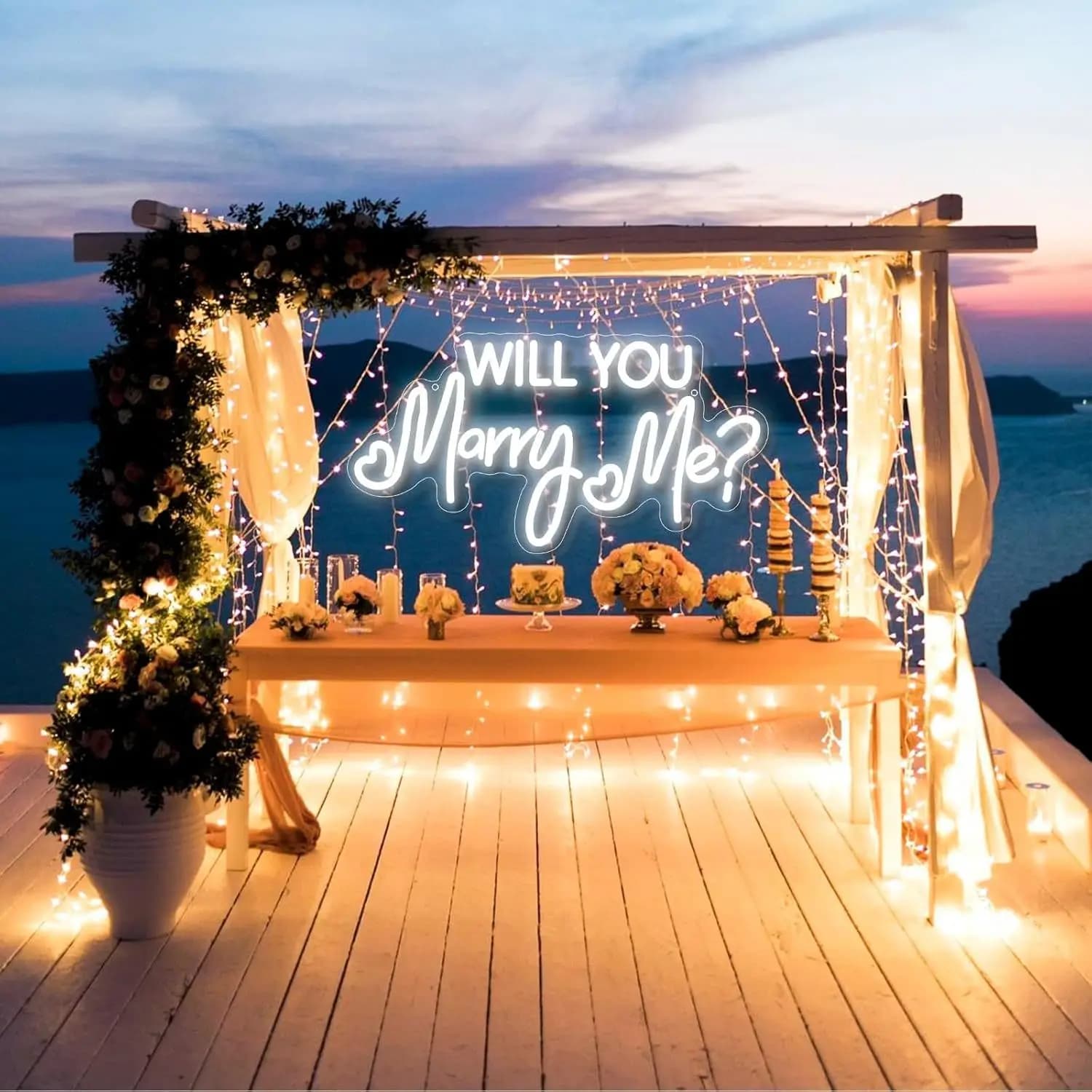 Marry Me LED Neon Sign Valentine's Day Proposal Decor Romantic Light Up Home Party Wedding Decoration Party & Holiday DIY