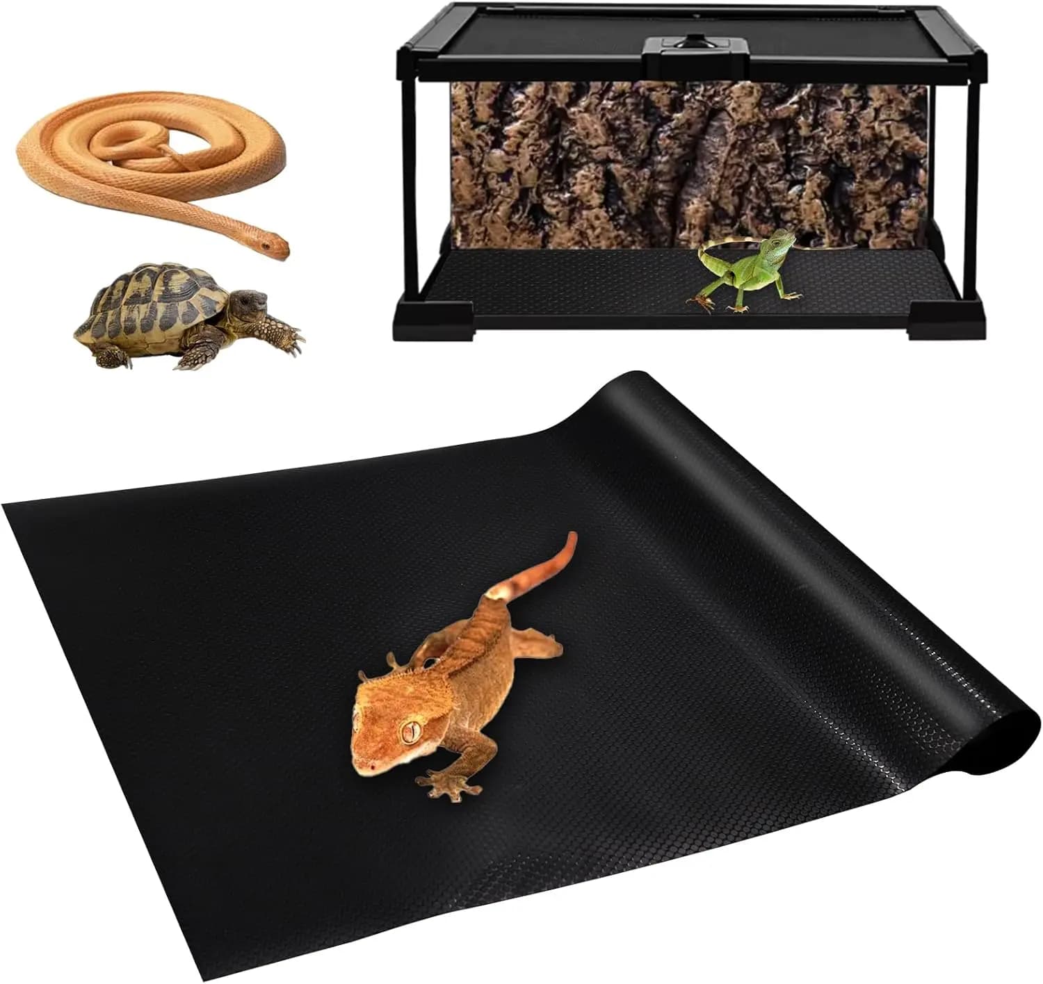 Tappeto per rettili Substrato Terrario Fodera per serbatoio Tappeto Tappetino per rettili antiscivolo impermeabile Terrario Fodera per serbatoio Pavimentazione