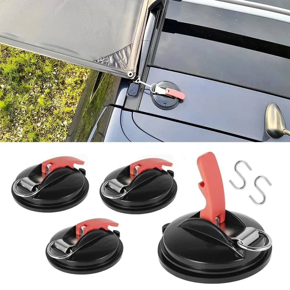 1-4 Pezzi Gancio di Fissaggio Multifunzione a Ventosa per Tenda da Campeggio Auto/Camion, Accessori Auto