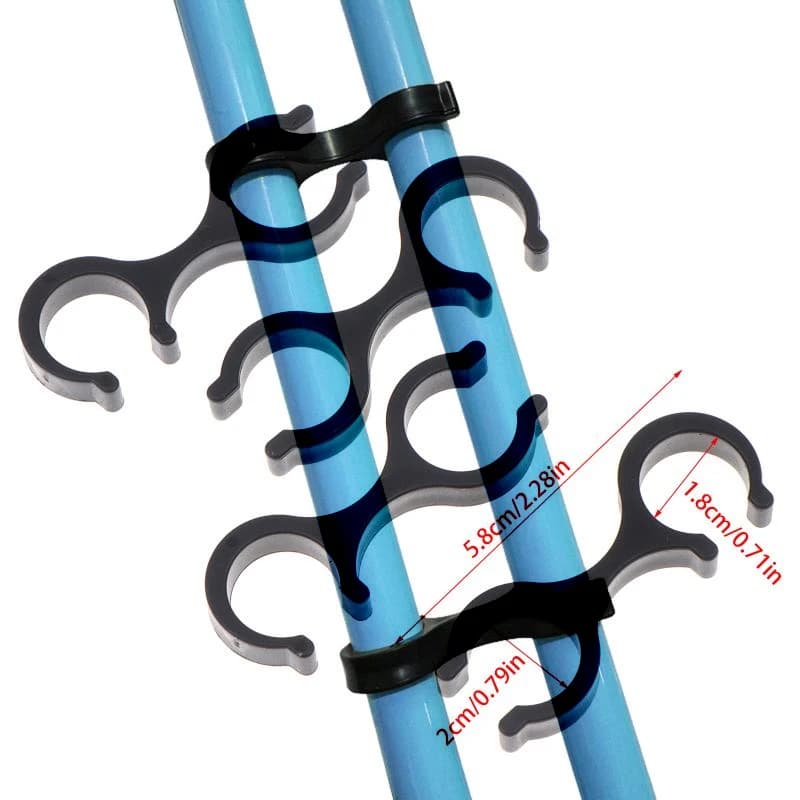 4 Pezzi Clip per Bastoncini da Trekking Compatibili con Supporto a Sgancio Rapido a Forma di 8 in ABS per Zaini, Escursionismo, Sci, Attacchi per il Trasporto di Bastoncini