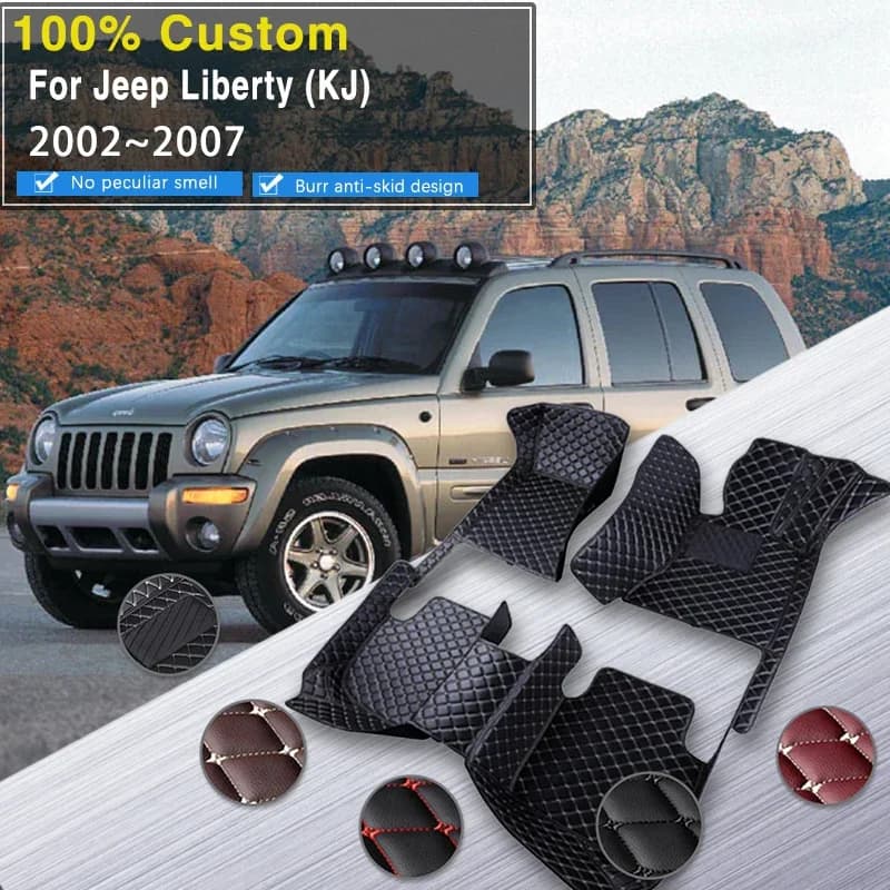 Tappetini per auto completi per Jeep Liberty Cherokee KJ 2002 ~ 2007 Versione classica Tappetini impermeabili Tappetino Alfombrillas Auto Car Ac