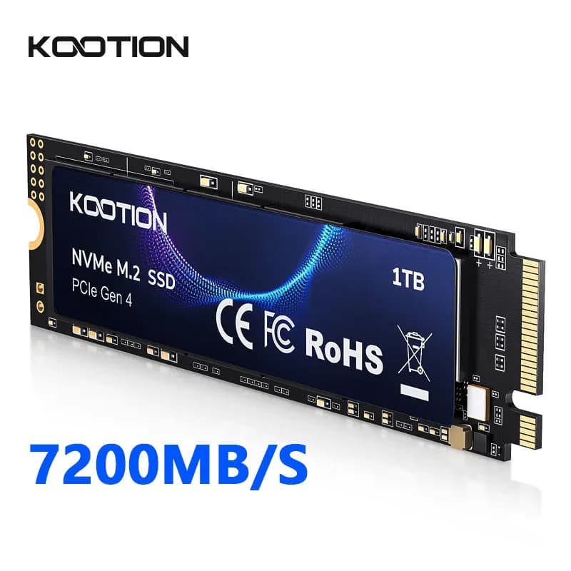 KOOTION 1TB NVMe M2 SSD with Heat Sink M.2 Gen4 Internal Solid State Drive Original PCIe 4.0x4 2280 Hard Disk for PS5 Laptop PC