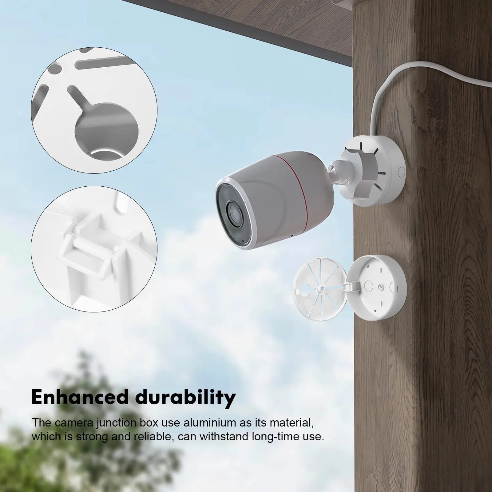 Round Junction Box Large Outdoor Camera Junction Box Aluminium Security Camera Bracket Cable Organizer for Cctv Electrical