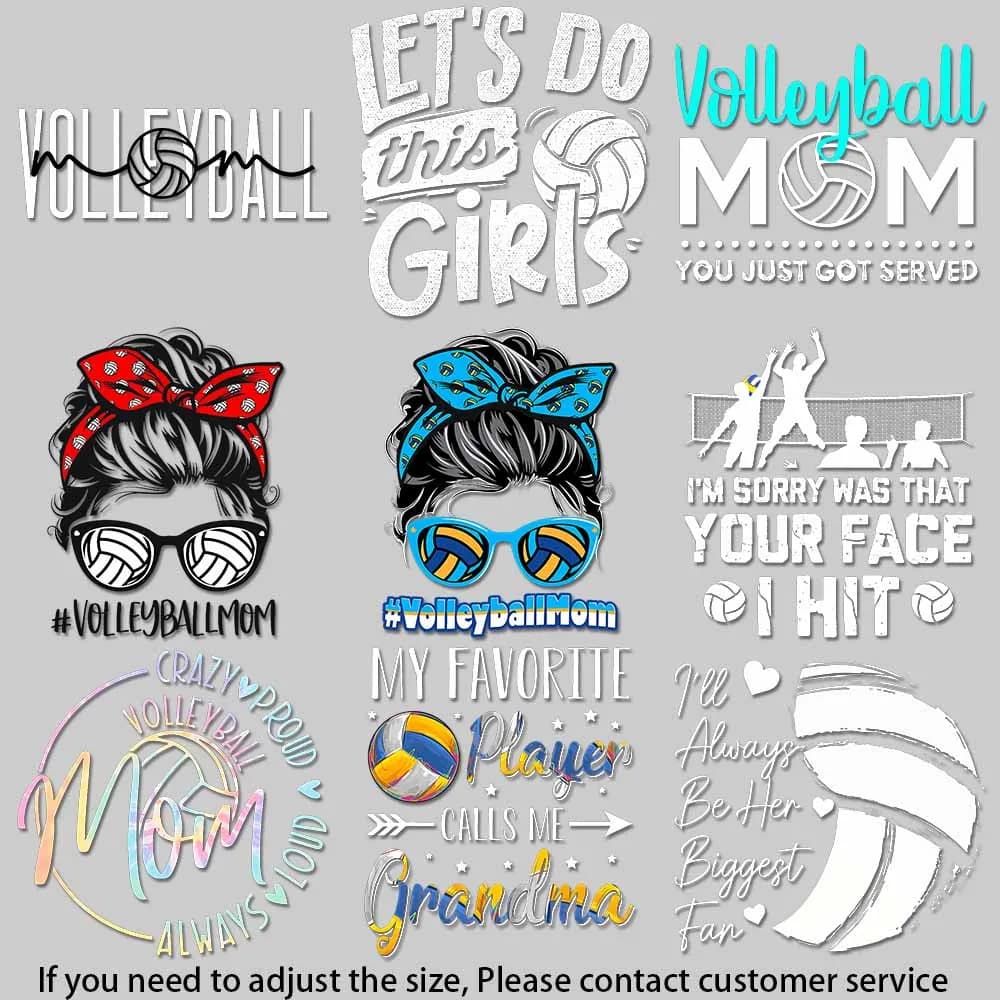 Volleyball Iron On Patches - Colorful DIY Transfers For T-Shirts, Bags & More, Washable & Durable Quick - drying Heat Transfer