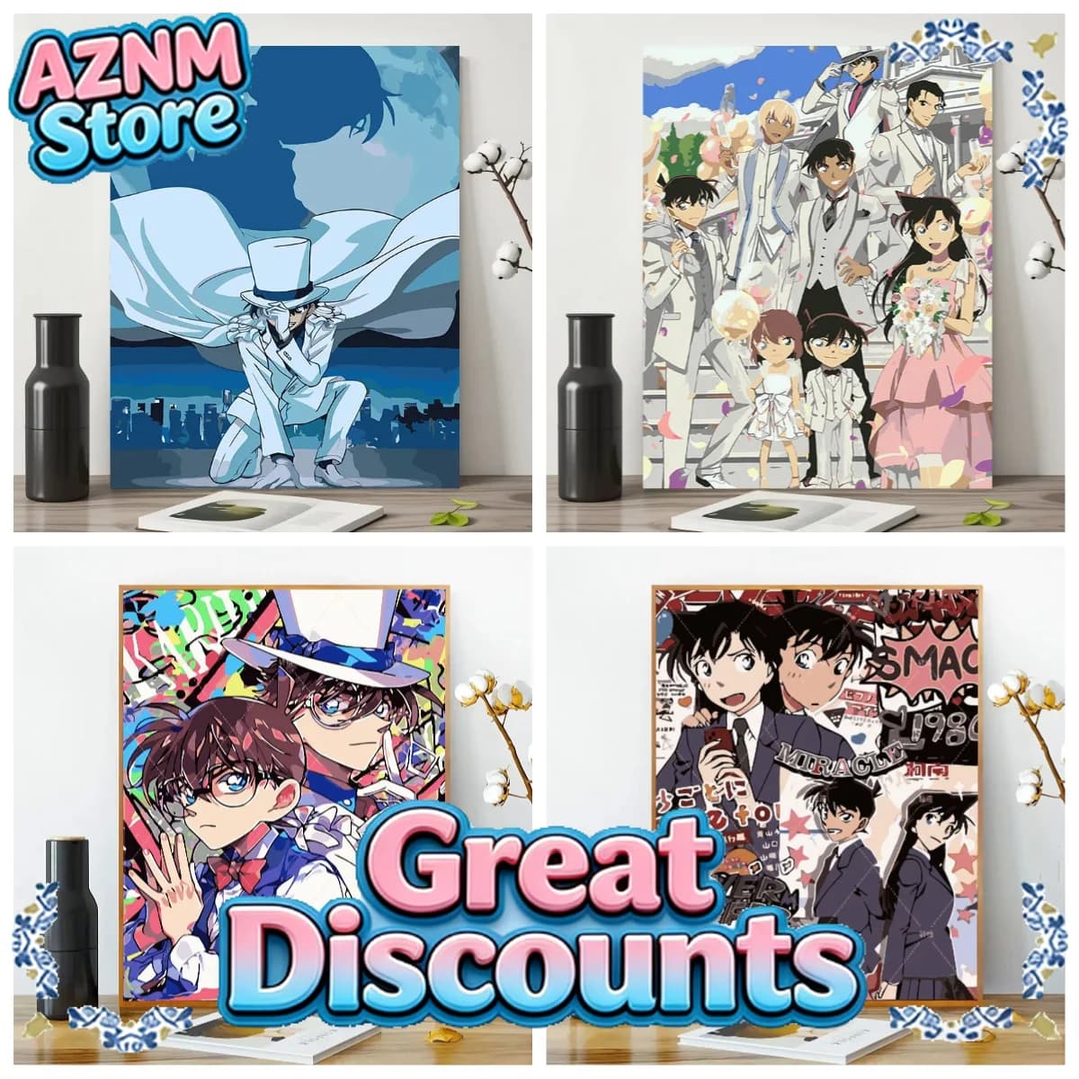 Kaito Kid Detective Conan - Stampa su tela senza cornice, poster anime per casa, camera da letto, soggiorno