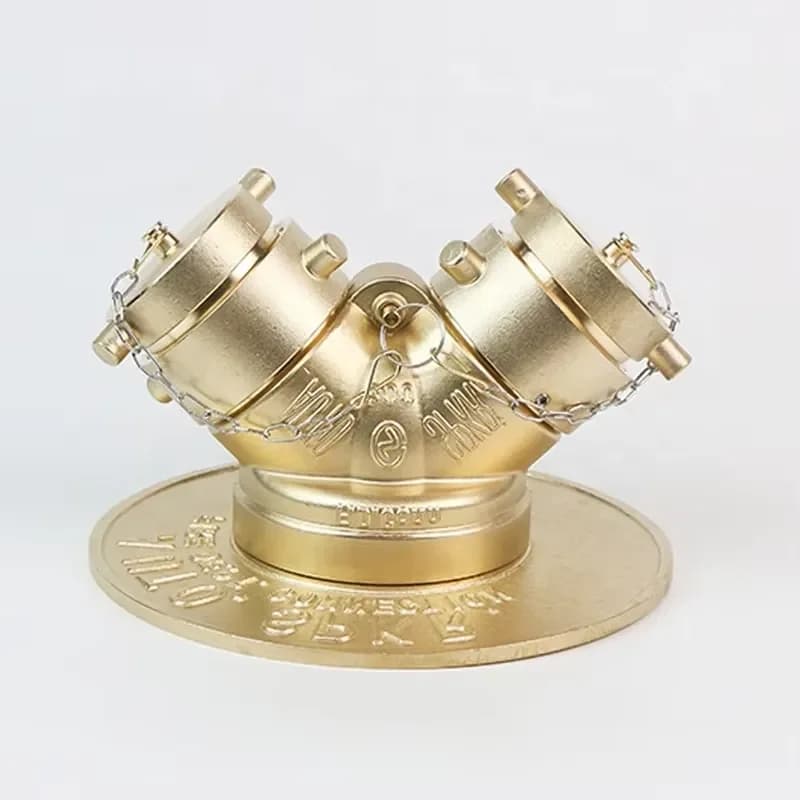 for 2 Way Brass Fire Fighting Water Divider Y Type Valve for Fire Hydrant System