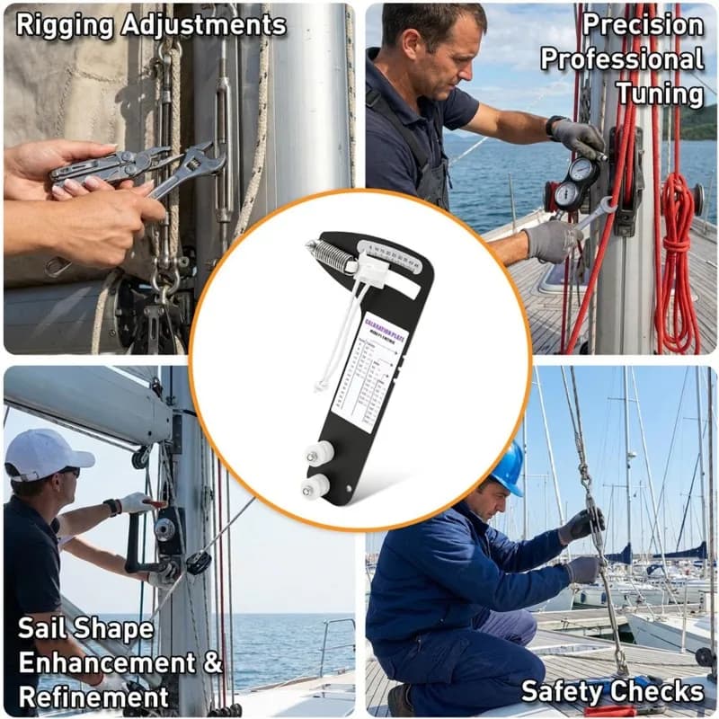 A50U PT-1 Sailboat Rigging Tension Gauge, Professional Hands-Free Marine Rigging Tool, for Cable Rigs, Wire Rope