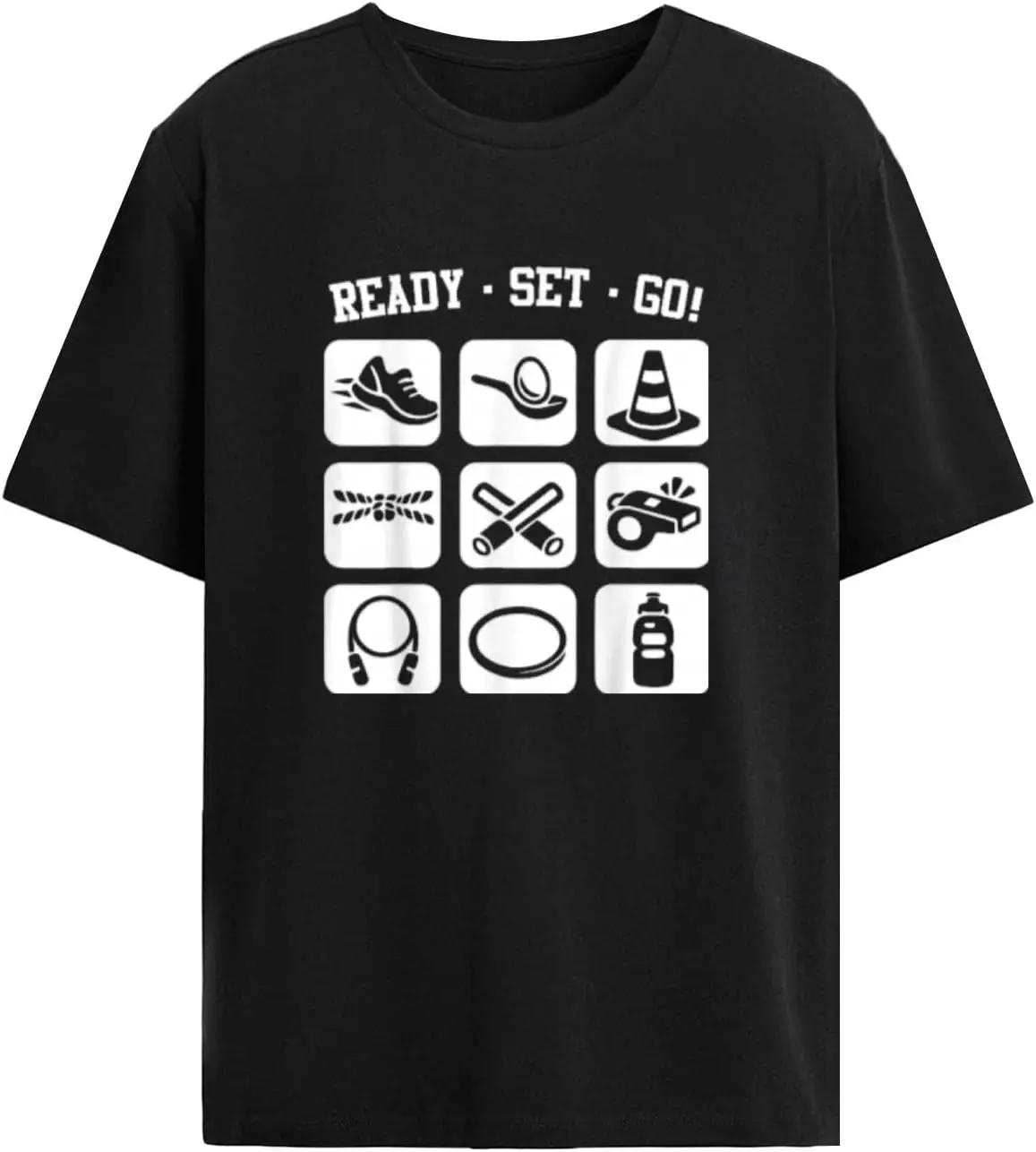 Set di t-shirt Ready Set Go School Games Day 1pcs per donna vintage