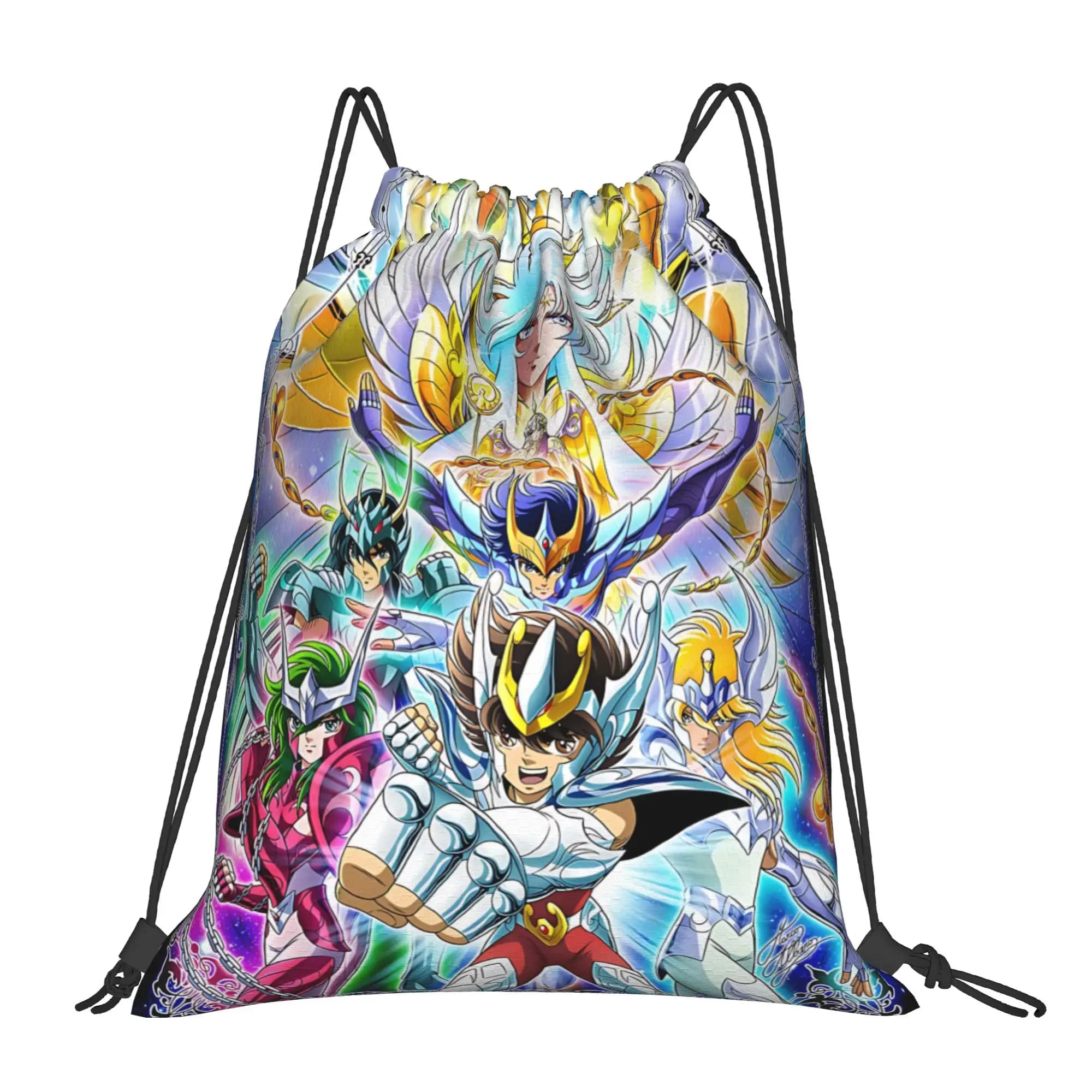 Per il viaggio, borsa da viaggio Saint Seiya Kawaii con coulisse, per riporre scarpe sportive e vestiti, zaino portatile multifunzione per adolescenti