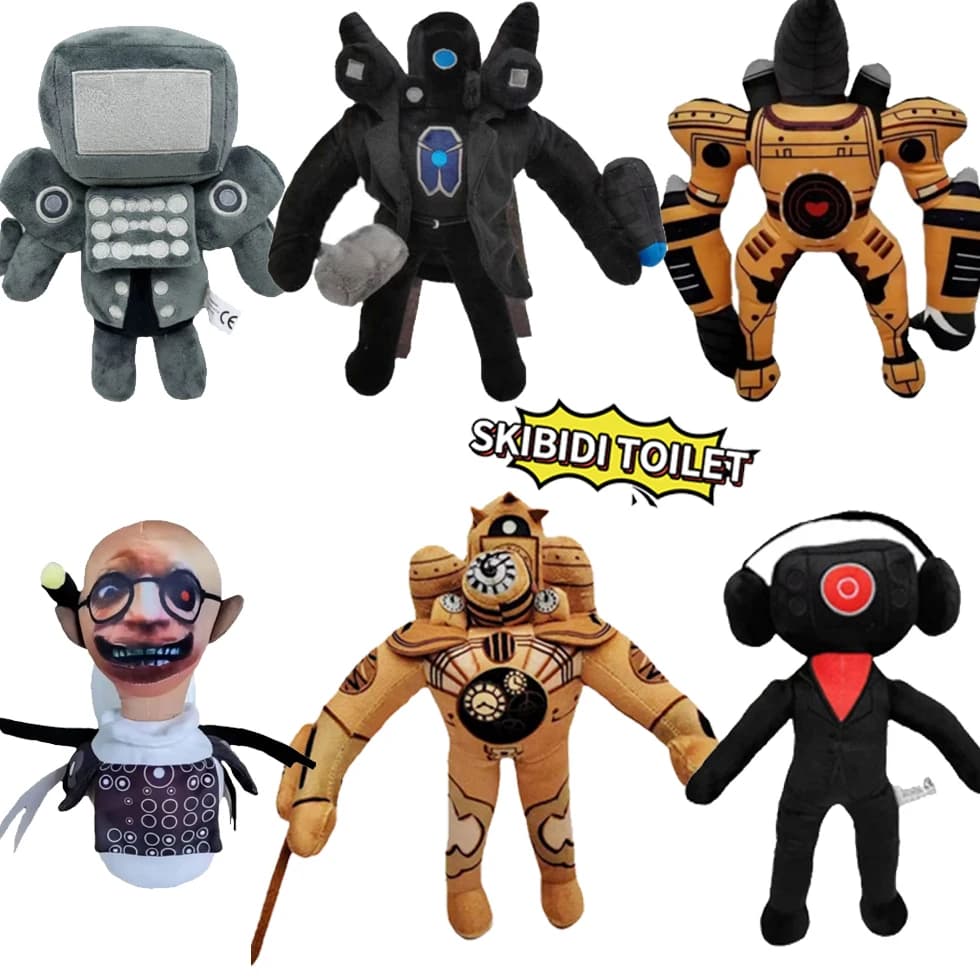 Peluche Skibidi Toilet, Cameraman TV Man, Skibidi Dop Dop, Yes Yes Titans, Camcordeman, Speakerman, Bambola Speaker Man