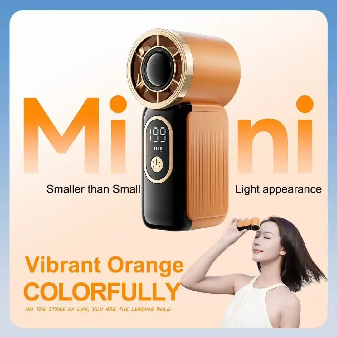 2026 New Mini Handheld Fan 199 Speeds Turbo Wind Gun USB Rechargeable Portable Outdoor Cooling Device Pocket Fan Travel Fan