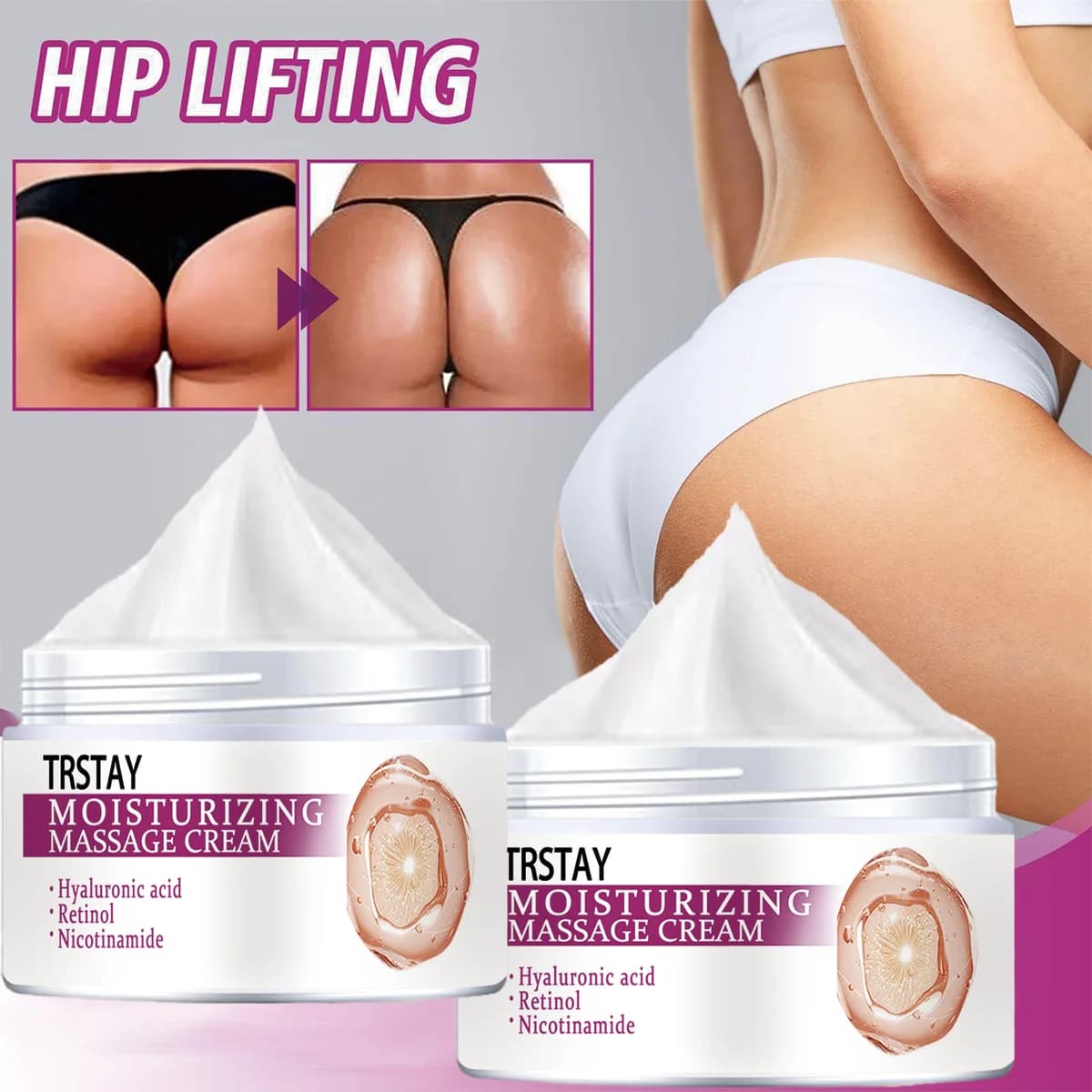 Natural cream for enlargement of the buttocks