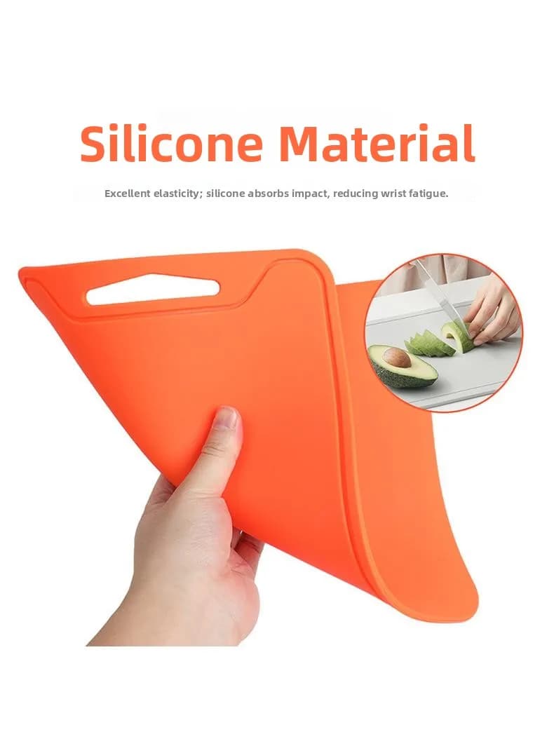 Food Grade Silicone Rubber Cutting Board Kitchen Tools Home Use Soft Vegetable Board Rectangle Modern Simple Style Cooking Ut...