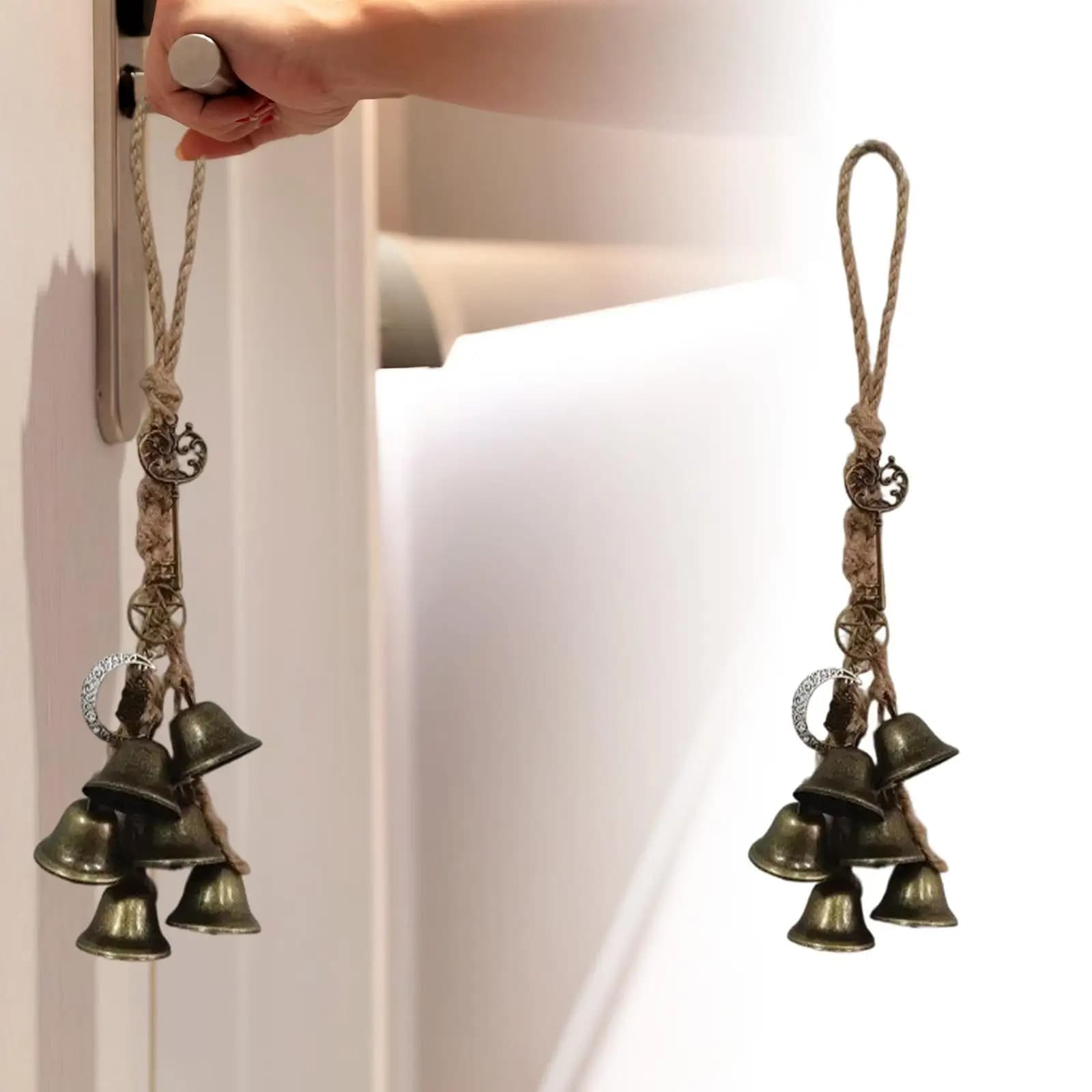 Witch Bells for Door Knob Door Bell Home Decor Fengshui Charm Bell Wind Chime Hanger for Holiday Restaurants Wreath Decor