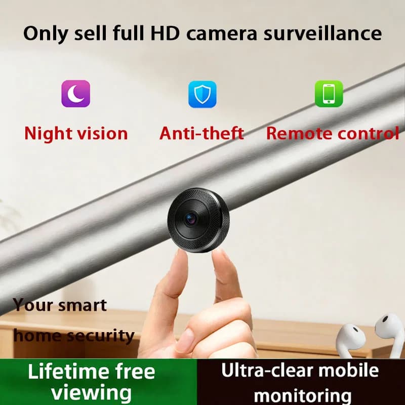 Telecamera di Sorveglianza Domestica B Brand Full HD Wireless WiFi 360° ° Girevole, senza cavi, portatile, registrazione notturna, rilevamento del movimento, adatto per uso interno ed esterno, non invisibile/non nascosto, controllo tramite cellulare