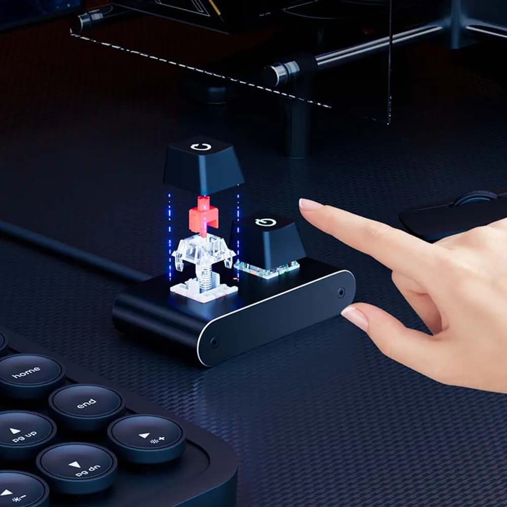 PC Power Button with Colorful LED Desktop Switch Splitter HDD LED External Power Supply Button for Computer Motherboard