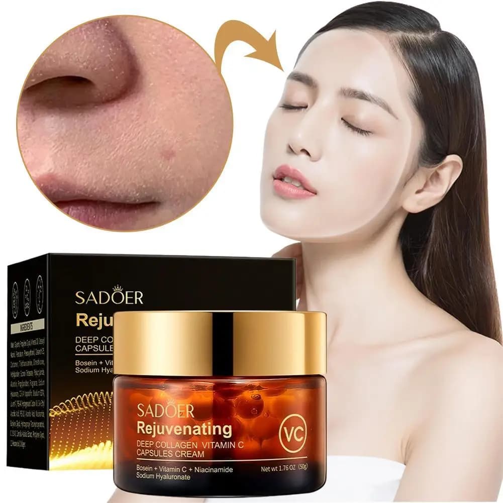 SADOER Face Cream Moisturizing Vitamin C Long Life Non Fat Oil Control Oil Repairer Siero Face Smooth Makeup for Skin Care