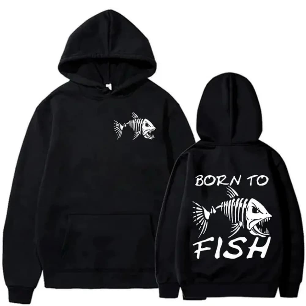 Born Fish, pescatore interessante, appassionato di pesca divertente, Hu Chunqiu, felpa con cappuccio versatile, alla moda e casual da uomo