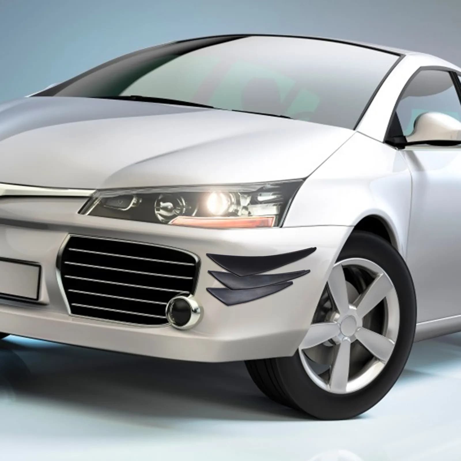 1Set Bumper Splitter Fins Front Lip Diffuser for Car Bumper Cover Auto Styling Kit Strong Material Unique Appearance Gift