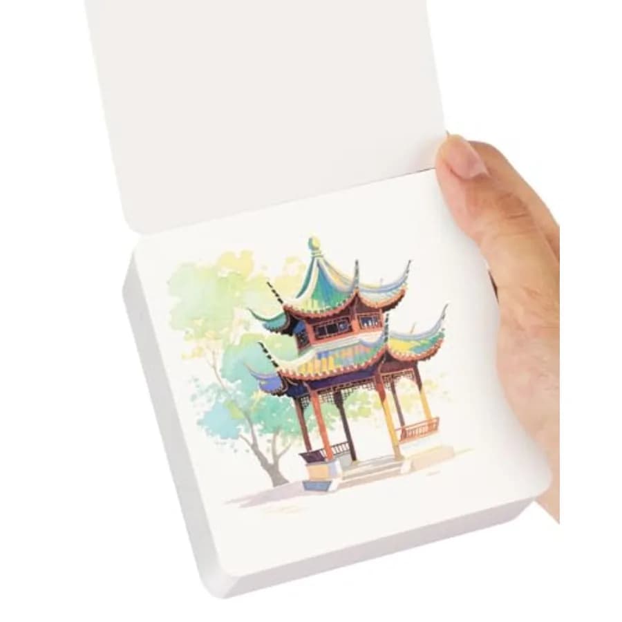 60 Sheets Mini Watercolor Sketchbook Hot Press 300gsm/140lb, Travel Size Portable Tearable Square Painting Notebook, Square Wat