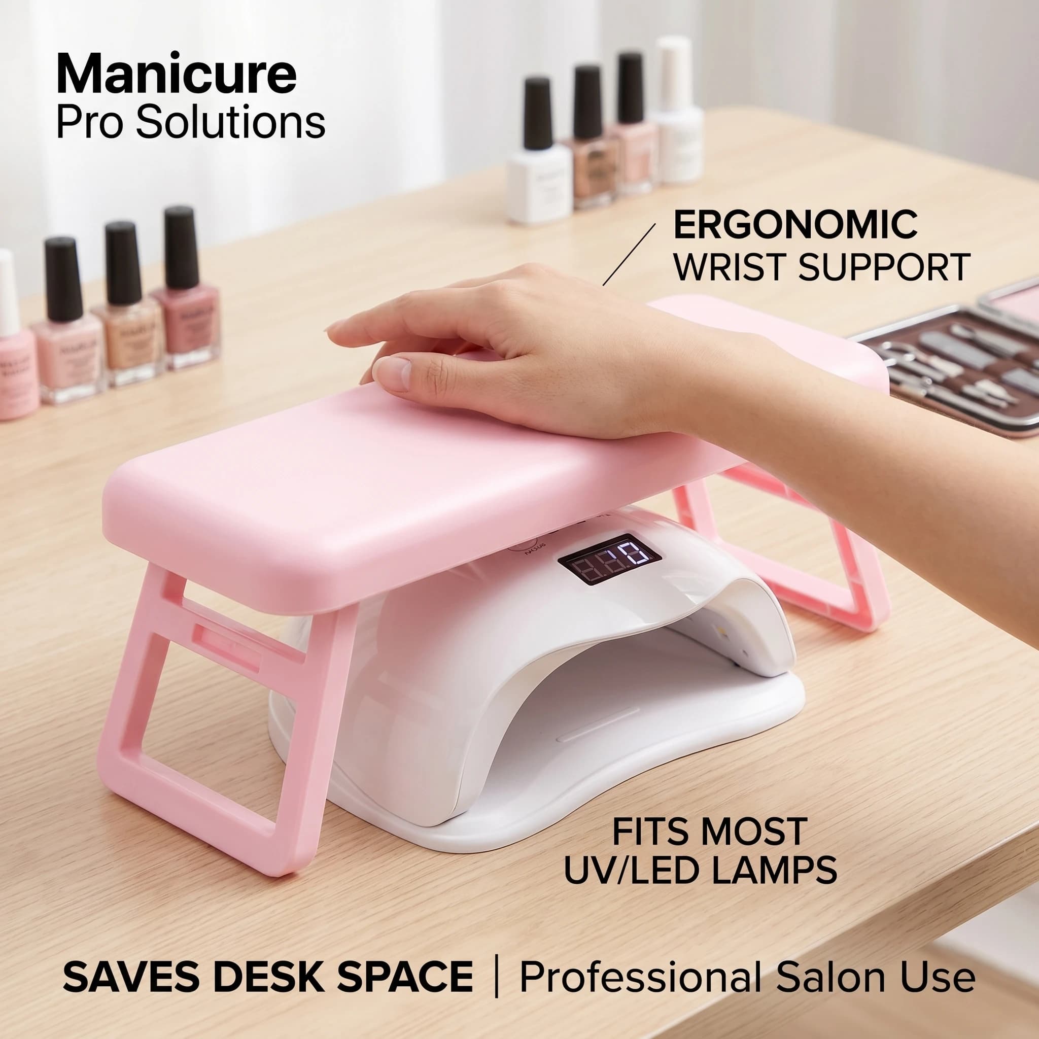 Nuovo cuscino speciale per le mani per nail art con cuscino per le mani in plastica pieghevole per lampada per unghie, cuscino speciale per le mani con staffa per protezione per il polso del salone di bellezza