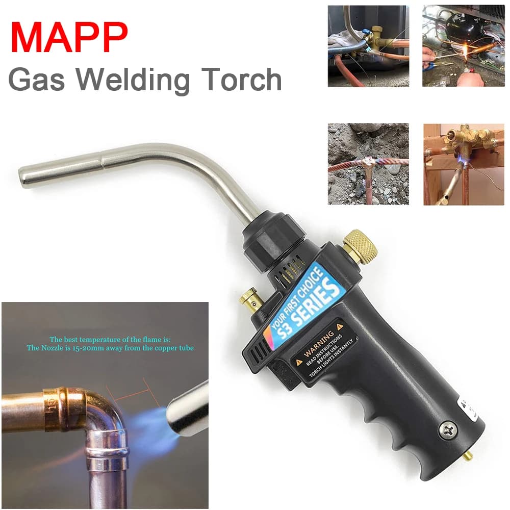 MAPP saldatura a Gas torcia accensione fiamma brasatura pistola bruciatore Blowtorch saldatura BBQ riscaldamento tempra HVAC idraulico torcia