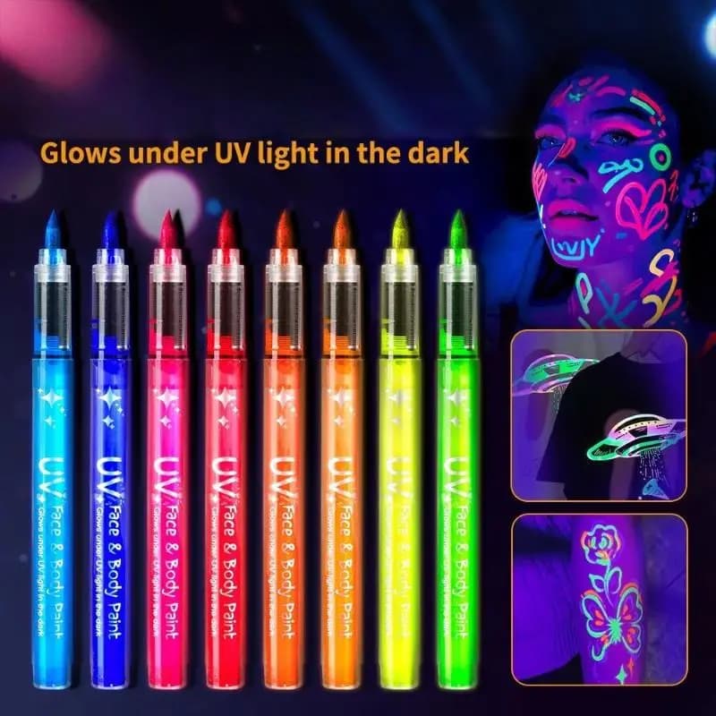 1 Pezzo Pennarello Fluorescente Creativo per Studenti e Bambini, Penna Colorata Luminosa per Pittura del Viso