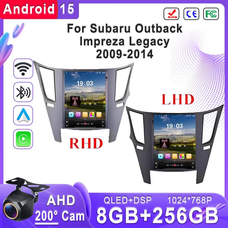 Android 15 Multimedia 9.7 pollici Auto Radio Per Subaru Outback Impreza Legacy 2009-2014 CPU ad alte prestazioni Navigazione GPS HDR BT