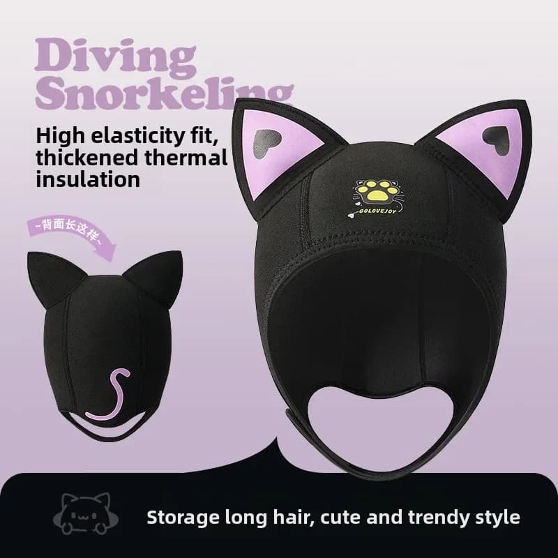 Premium sub hat for men and women, thick insulation, beach sun protection, snorkeling head for cartoons