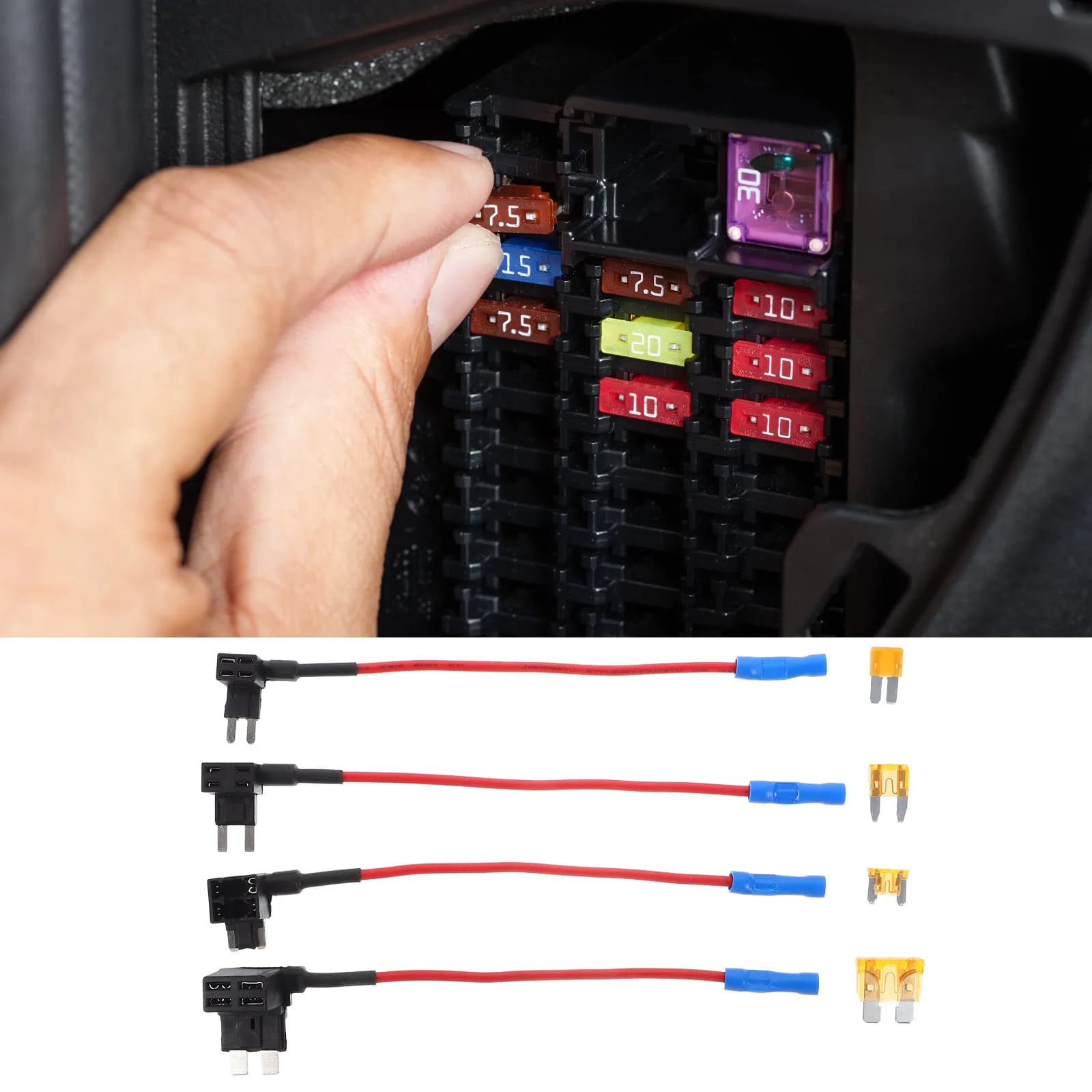 1Set Inline Fuse Holder Automotive Fuse Adapter Standard Circuit Plug Socket Kit for Car Truck Rv Utv Dash Cam