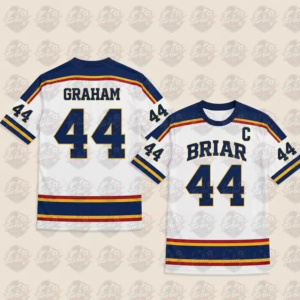 2026 Hot Off Campus Briar University Hockey Jersey Graham 44 Di Laurentis 66 Cosplay T-shirt Men Women Summer Streetwear Tees