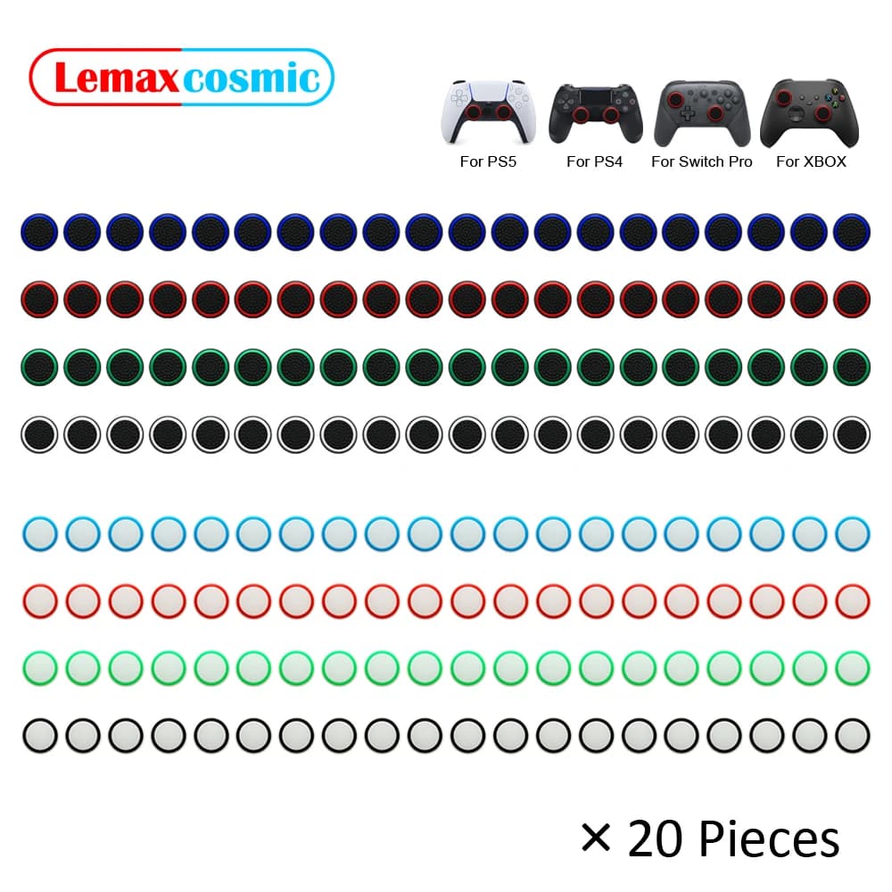 20 pezzi in silicone Joystick Grip Caps Controller Thumb Stick Custodia protettiva per Sony Playstation DualSense Dualshock 4 5 PS4 PS5
