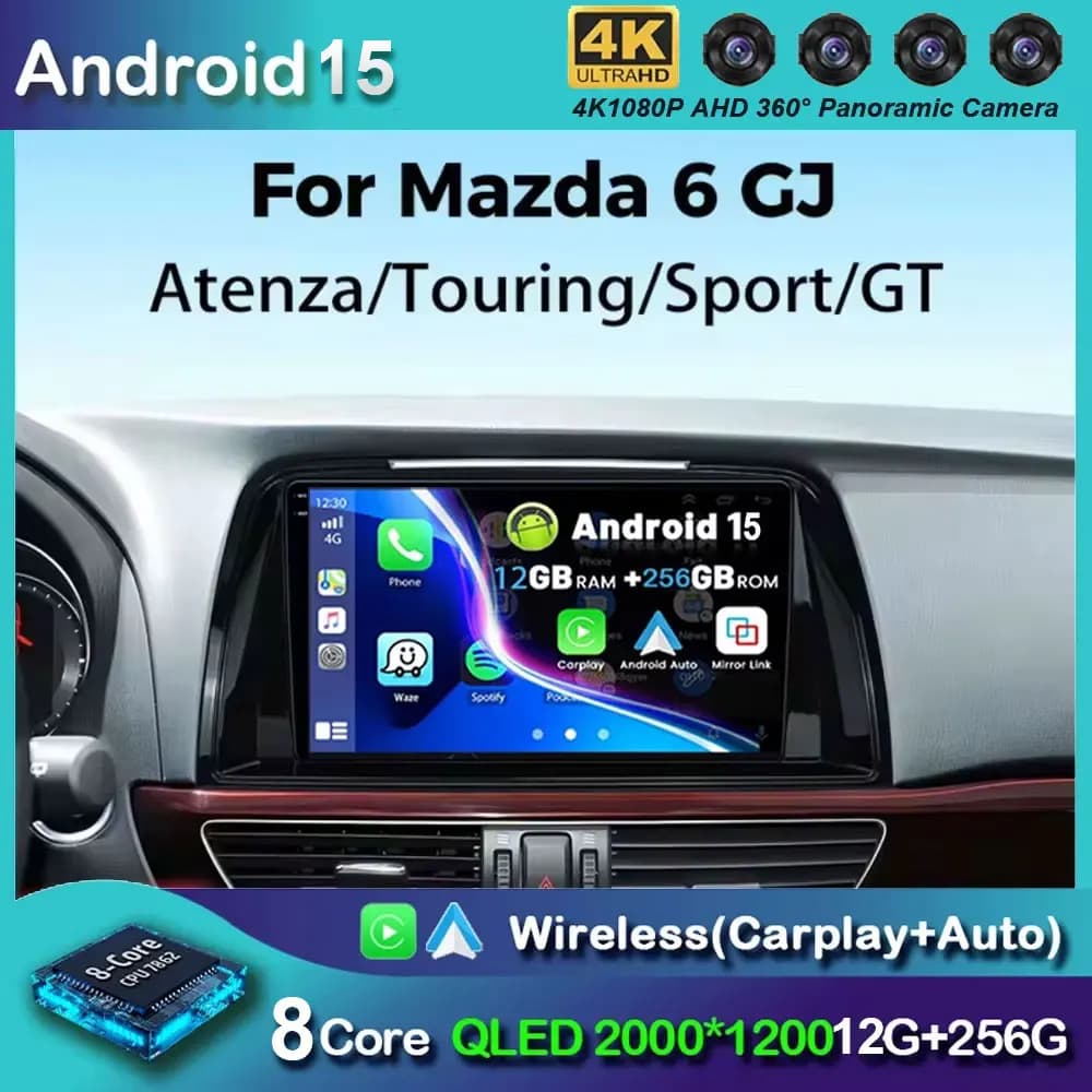 Android 15 Per Mazda 6 GJ Atenza 2012 2013 2014 2015 2016 2017 Carplay Auto Car Multimedia All-in-one Autoradio Lettore Video GPS