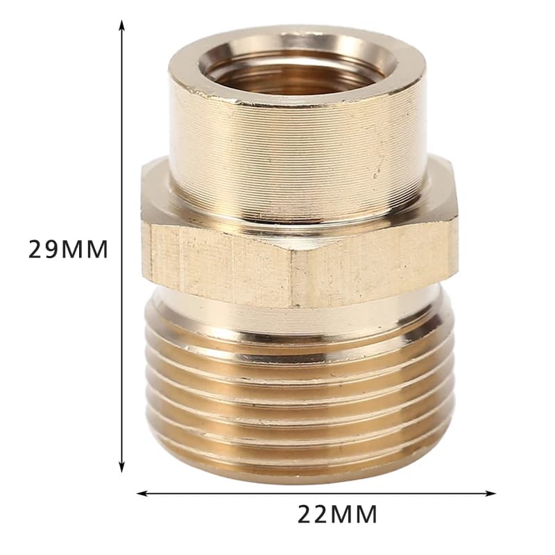M22 Male Adaptor Internal And External Thread 1/4\\\\\\\" Female 1Pcs 22x12x29mm For High Pressure Water Tools Hot Sale