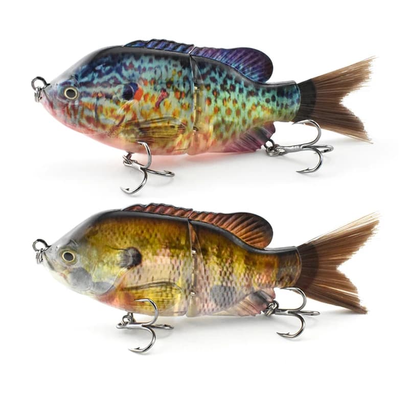 Esca Artificiale Bionica in Plastica da 13 cm/33 g con Coda Pelosa a Due Sezioni per Pesca in Mare, Esca per Acqua Dolce, Esca da Pesca Realistica Multisezione per Tutte le Strati di Immersione