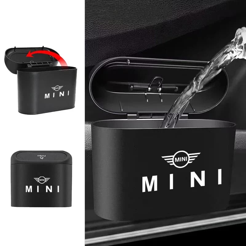 Hanging Car Trash Can Vehicle Garbage Dust Case Storage Box For MINI Cooper R56 F56 R50 JCW Cabrio Countryman Clubman WORKS
