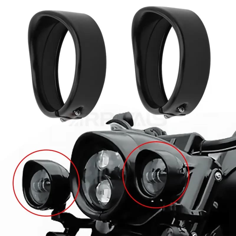 Faro moto 4.5 "luci di passaggio lampade Trim anello lunetta visiera copertura per Harley Touring Road King Electra Glide Softail