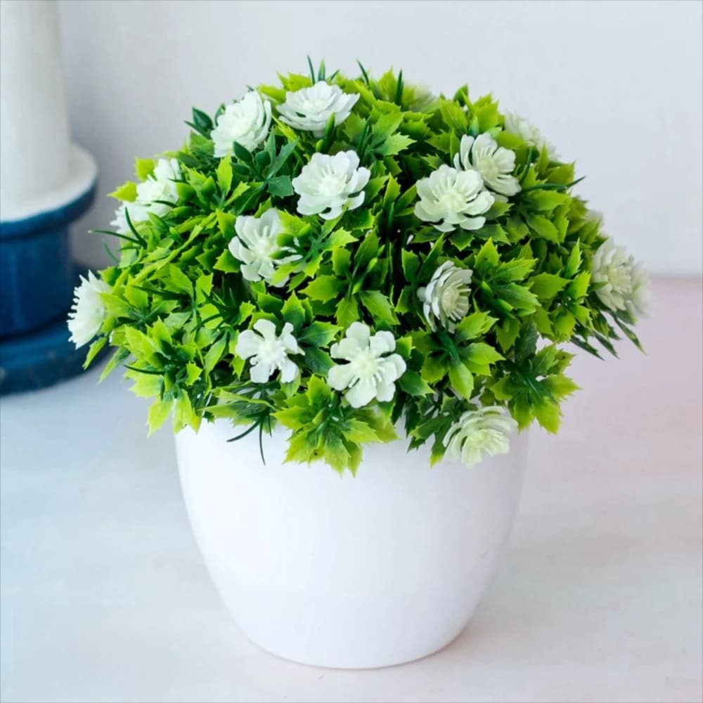 New Decorative Artificial Potted Flowers Pink Simulation Artificial Faux Plants Plastic Fake Flower Bonsai Home Decor